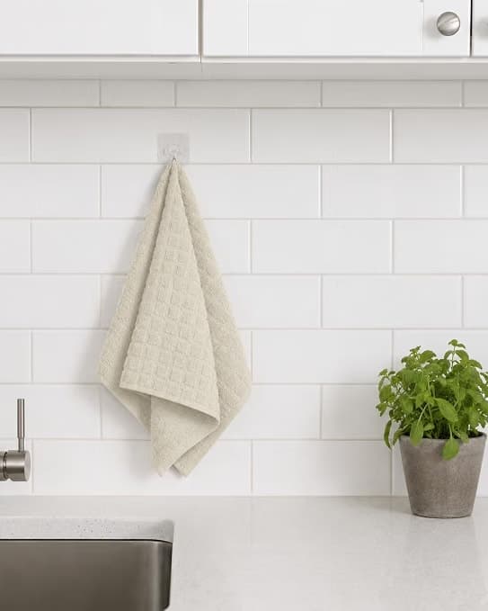 Absorbent Cotton Kitchen Towel in Calming Sage Green – Subtle Texture & Quick Drying