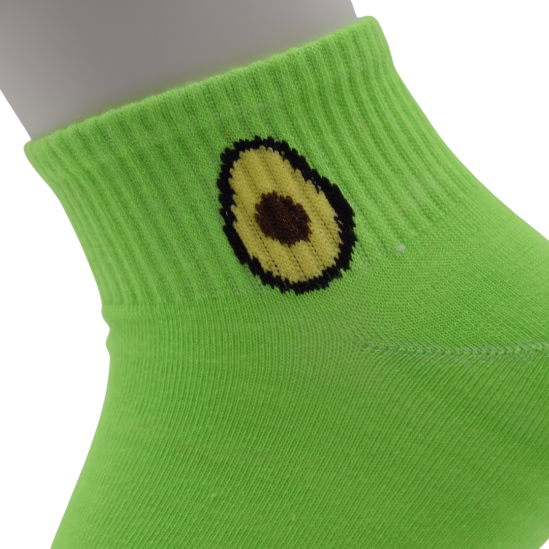 Bright Green Avocado Ankle Socks – Fun & Comfy Everyday Wear - Image 4