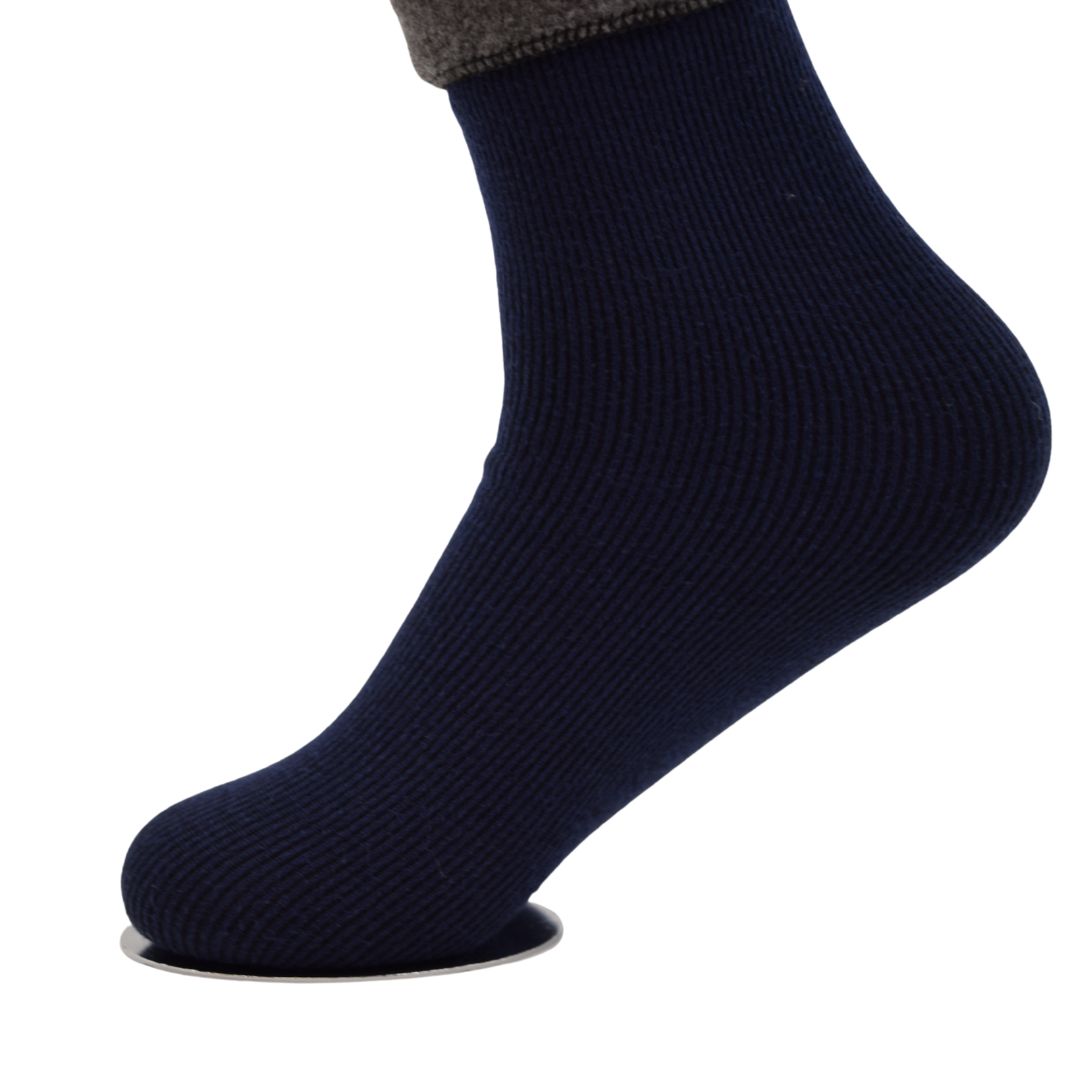 Fleece-Lined Ankle Socks – Classic Navy - Image 3