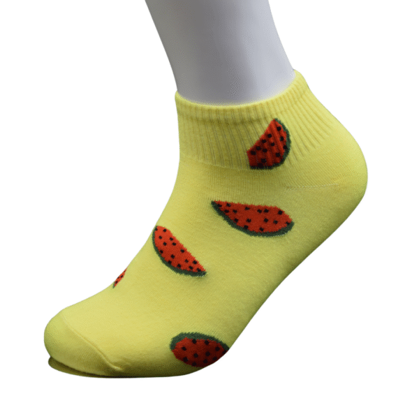 Yellow Watermelon Print Ankle Socks – Fun & Fresh Style - Image 4
