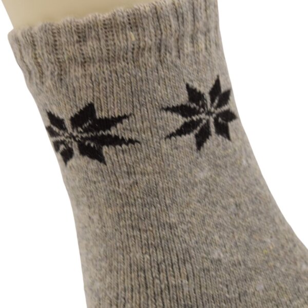 Women’s Woolen Winter Socks – Light Grey with Snowflake Design - Image 4