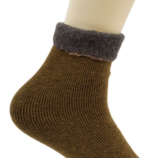 Premium Woolen Winter Socks – Olive Brown | Soft, Warm & Breathable - Image 2