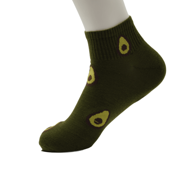 Green Ankle Socks with Fun Avocado Pattern - Image 4