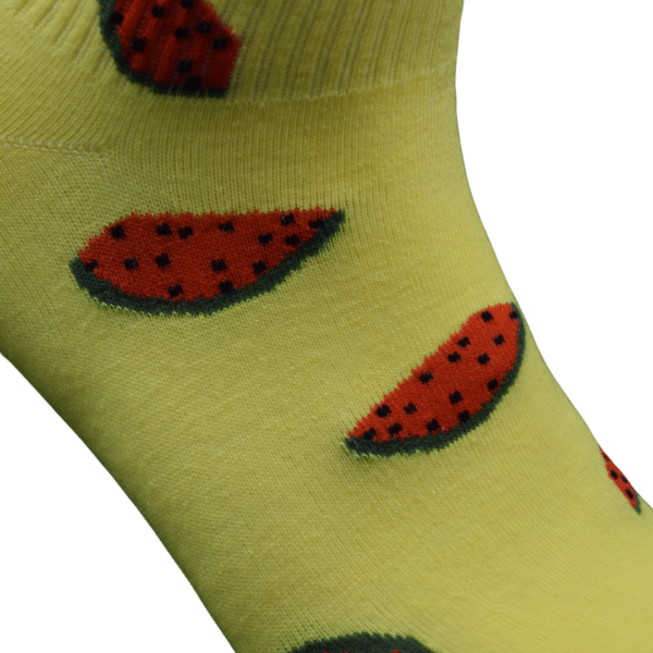 Yellow Watermelon Print Ankle Socks – Fun & Fresh Style - Image 2