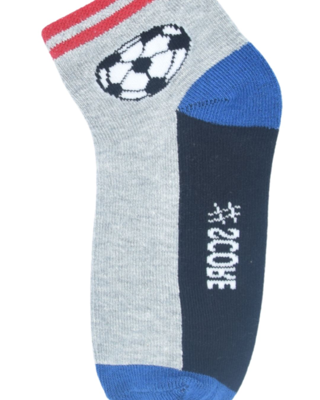 Kids Football Ankle Socks – Grey with #SCORE Design | Soft Cotton - Image 3