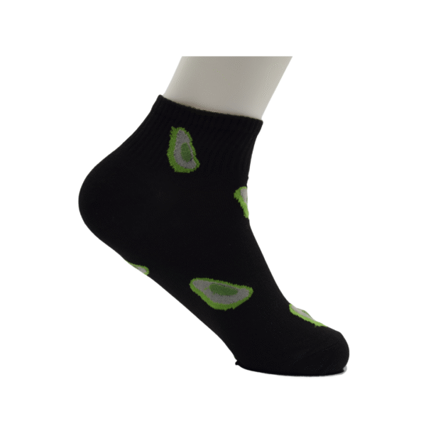 Black Avocado Ankle Socks – Stylish Fun Fruit Design - Image 2