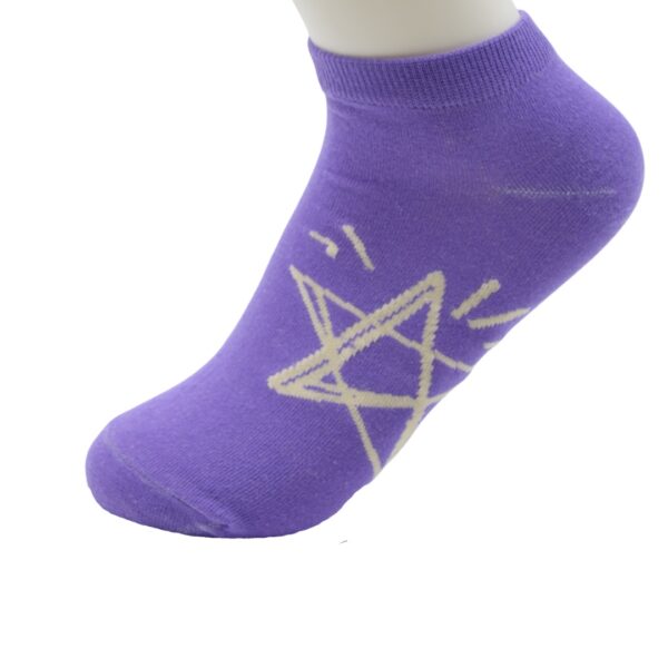 Purple Ankle Socks with Star Design – Soft, Stylish & Comfortable Everyday Wear - Image 2