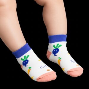 Veggie Fun Baby Ankle Socks – Carrot & Beet Print