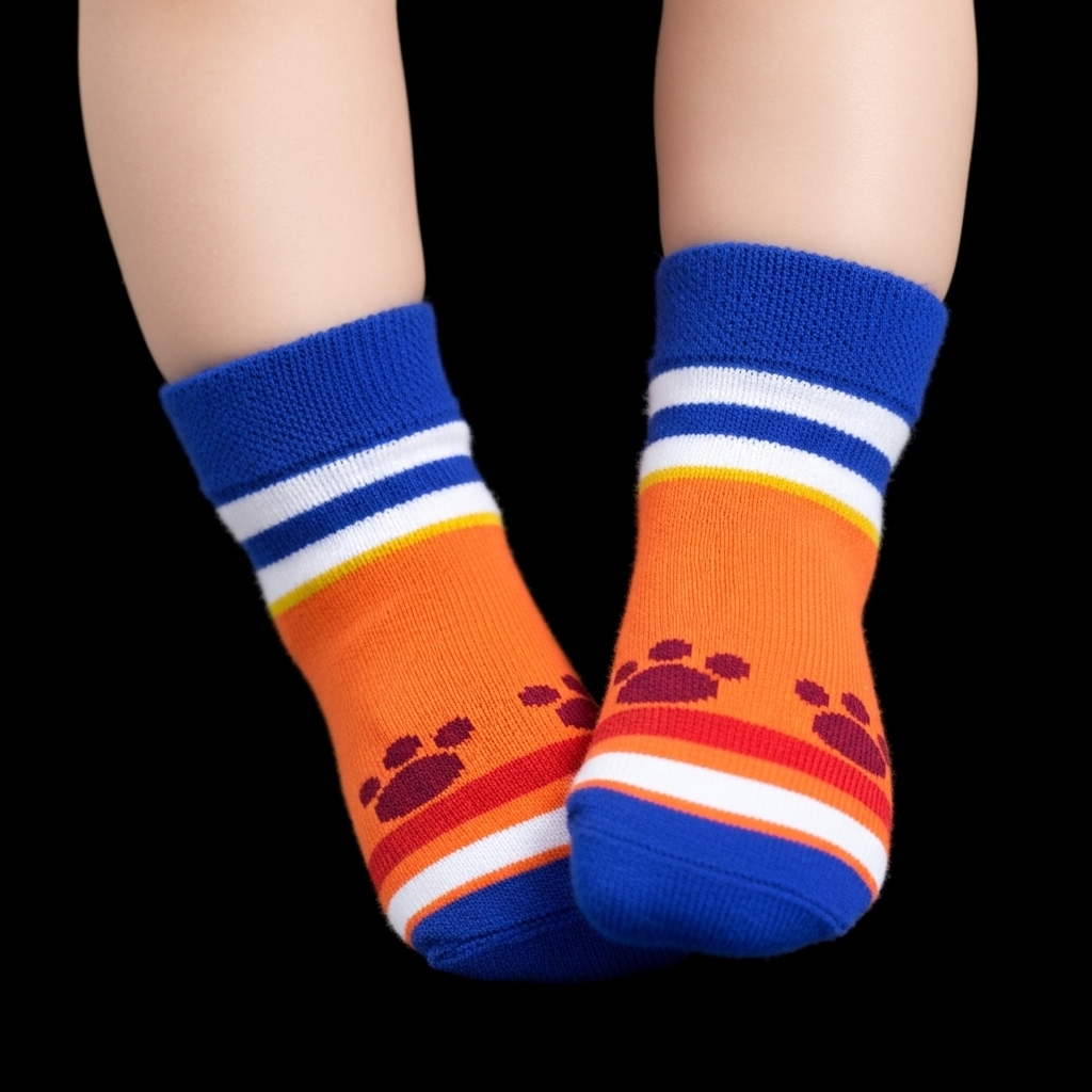 Orange Paw Patrol Baby Crew Socks
