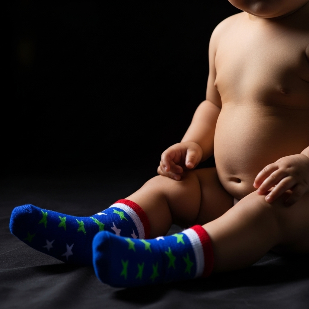 Blue Starry Fun Crew Baby Socks - Image 3