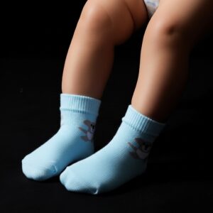 Baby Blue Teddy Bear Ankle Socks
