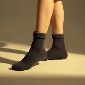 Fleece-Lined Ankle Socks – Charcoal Grey