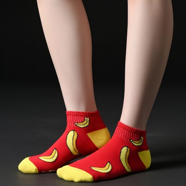 Red Banana Design Ankle Socks – Fun & Playful Style - Image 3