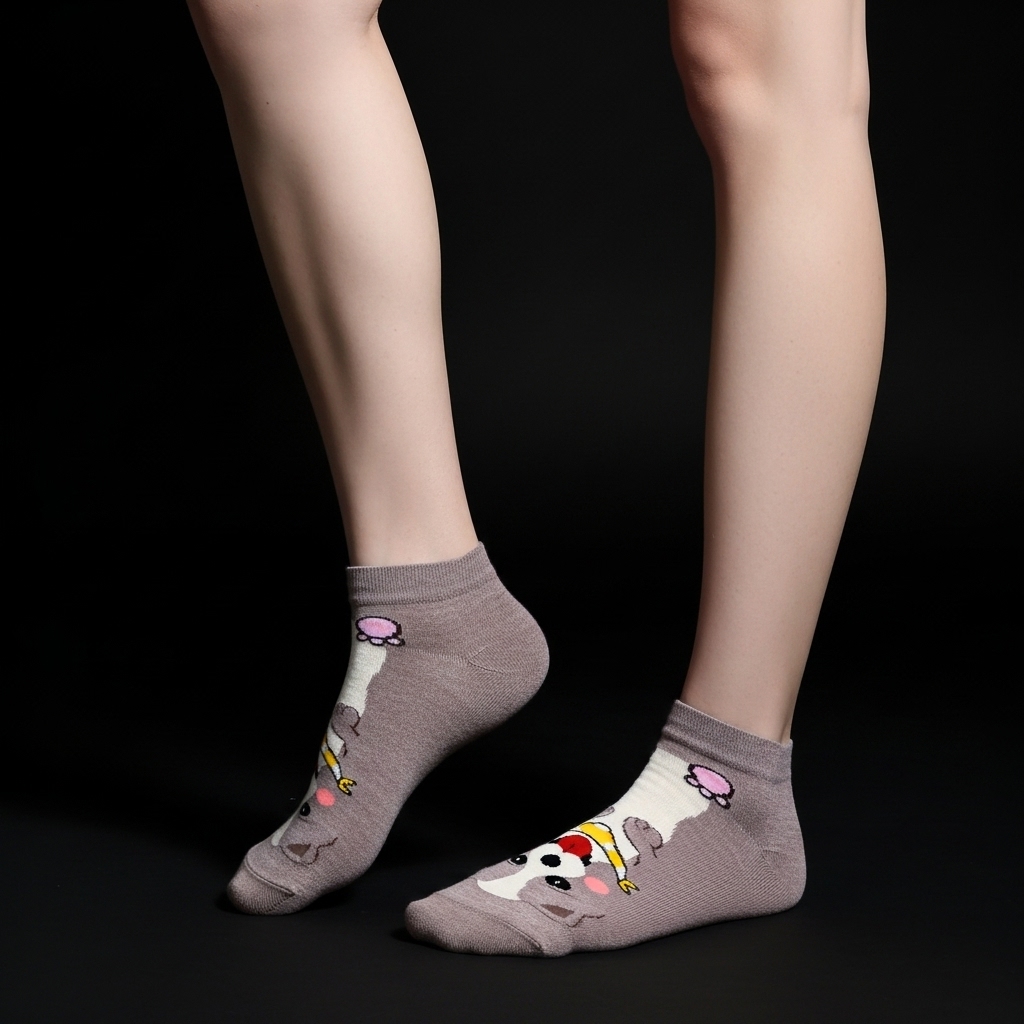 Cute Dog Print Ankle Socks – Soft & Playful Everyday Wear
