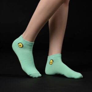 Turquoise Avocado Ankle Socks – Minimal & Fun Fruit Design