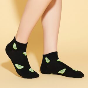 Black Avocado Ankle Socks – Stylish Fun Fruit Design