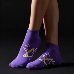 Purple Ankle Socks with Star Design – Soft, Stylish & Comfortable Everyday Wear