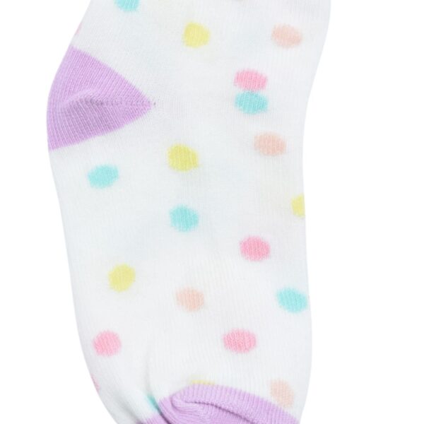 White Ankle Socks with Pastel Polka Dots – Soft & Cute Everyday Wear - Image 2