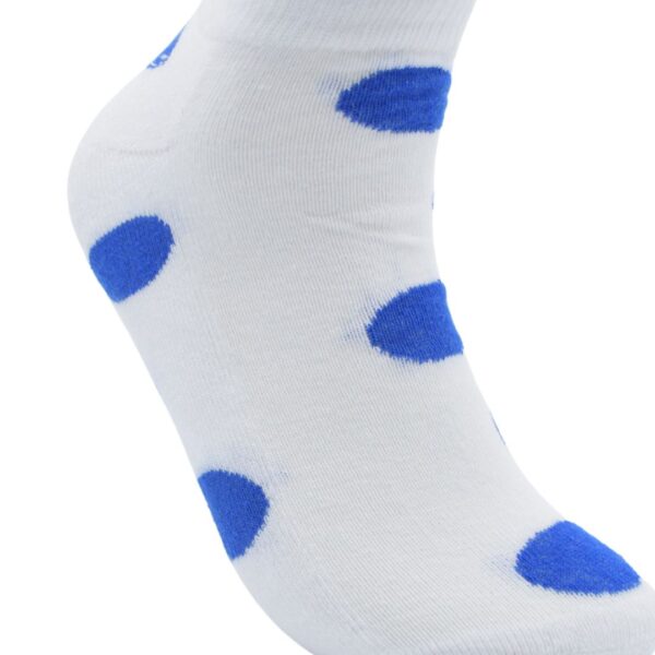 White Ankle Socks with Blue Polka Dots – Fun and Comfy Everyday Style - Image 2