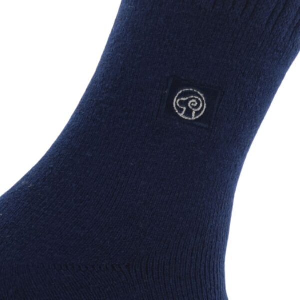 Classic Navy Blue Woolen Crew Socks – Soft, Durable & Everyday Comfort - Image 2