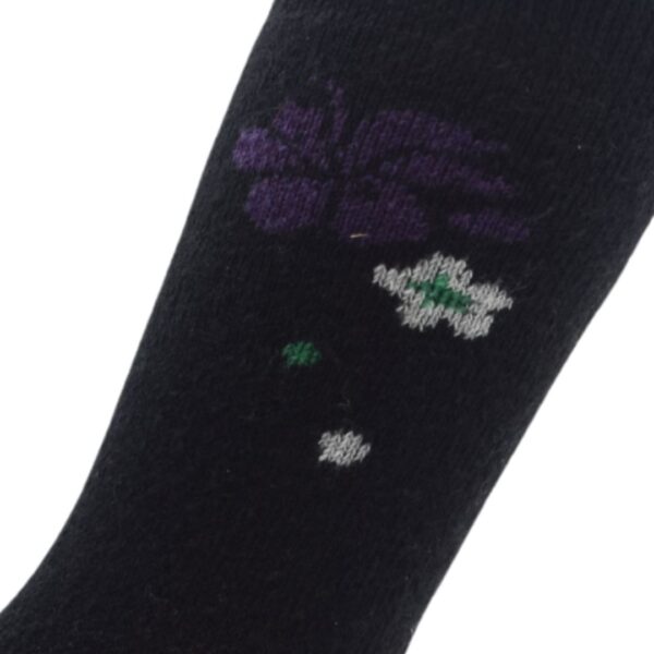 Black Floral Patterned Crew Socks – Soft & Stylish Everyday Wear - Image 2