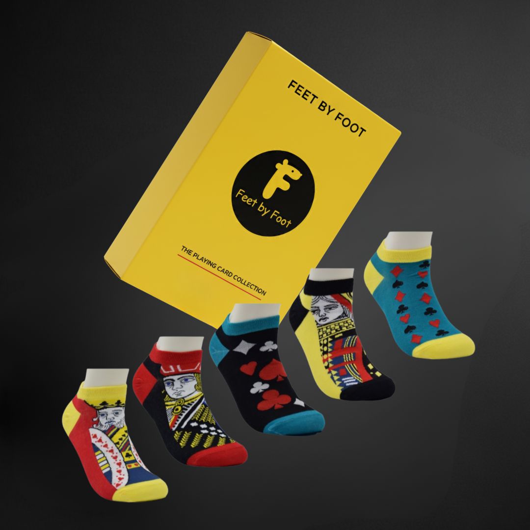 Playing Cards Ankle Socks – Playful & Bold Unisex Style - Pack of 5