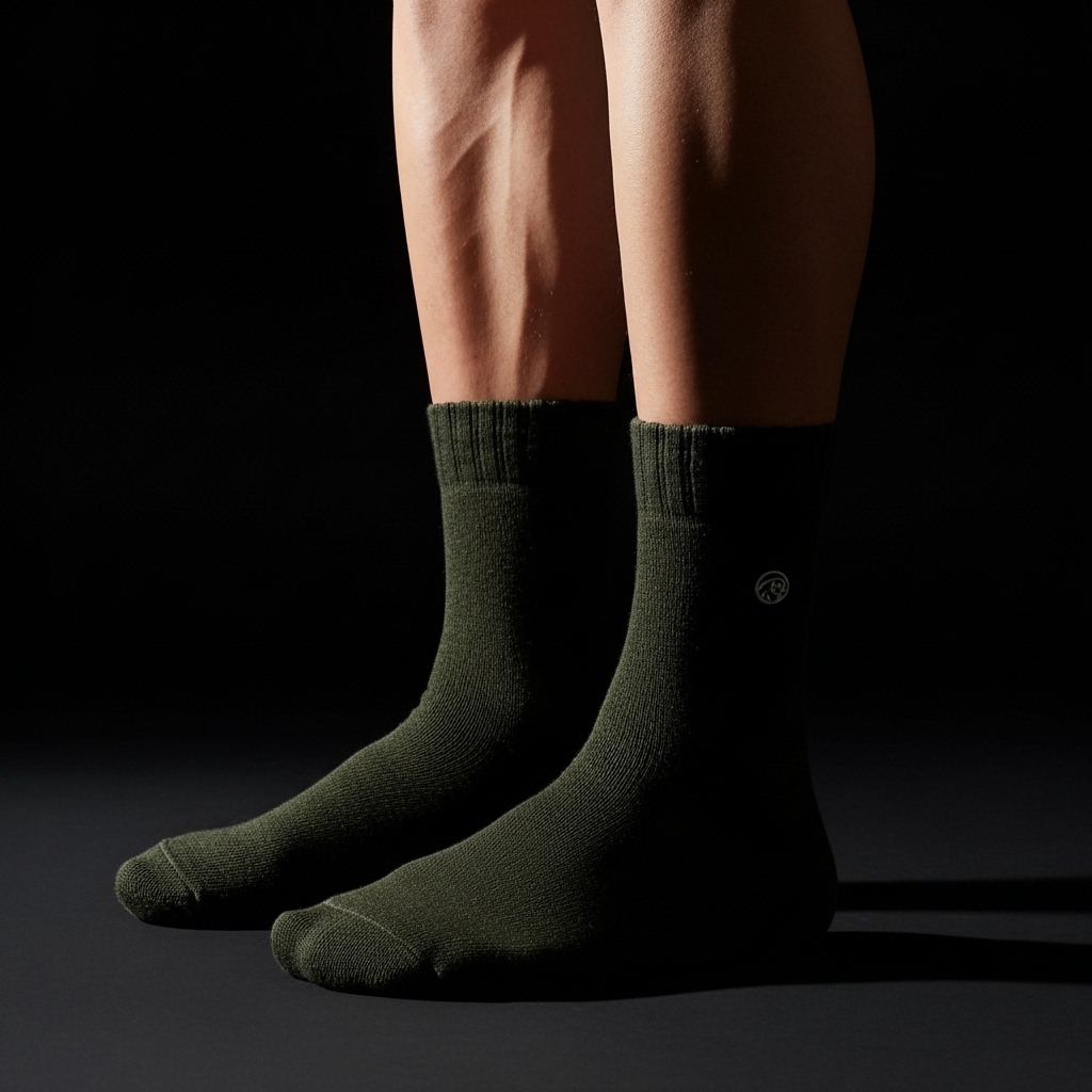 Classic Dark Grey Woolen Crew Socks – Soft, Durable & Everyday Comfort