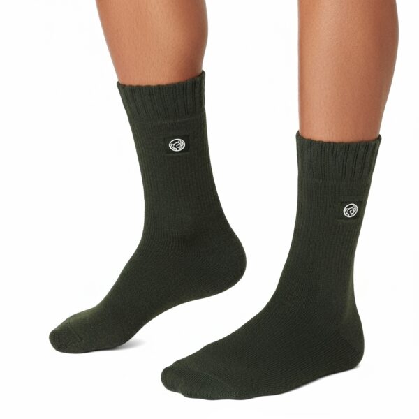 Classic Dark Grey Woolen Crew Socks – Soft, Durable & Everyday Comfort - Image 2