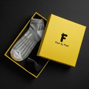 Feet by Foot Premium Ankle Socks – Pack of 2 (Grey & Black)