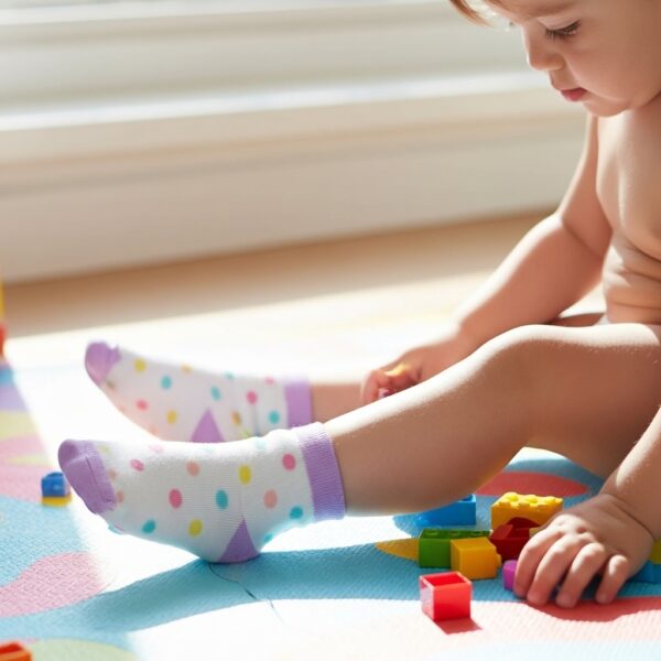 White Ankle Socks with Pastel Polka Dots – Soft & Cute Everyday Wear - Image 3