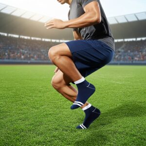 Classic Navy Ankle Socks with White Stripes