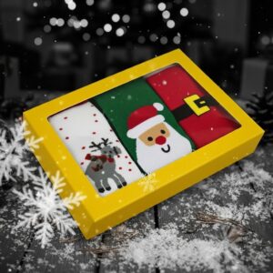Kids Christmas Socks Gift Box – 3 Pairs Festive Holiday Collection