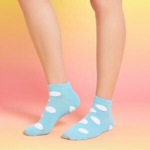 Sky Blue Polka Dot Ankle Socks