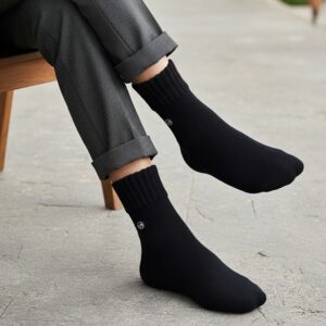 Classic Black Crew Socks – Premium Woolen Blend | Everyday Comfort & Style