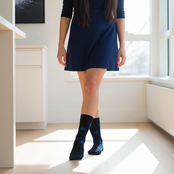 Black Star Pattern Crew Socks – Cozy & Stylish Everyday Wear