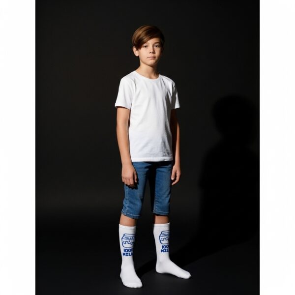 100% Milk Graphic Crew Socks – White - Image 2