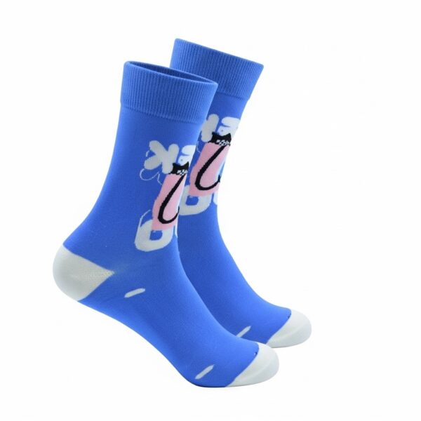 Blue Cartoon Character Crew Socks – Fun & Comfortable Cotton Blend - Image 2