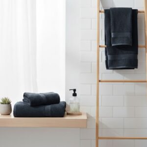 Quick Dry Charcoal Grey Cotton Bath Towel – 510 GSM, Large Size (130×75 cm) Ultra Soft & Super Absorbent