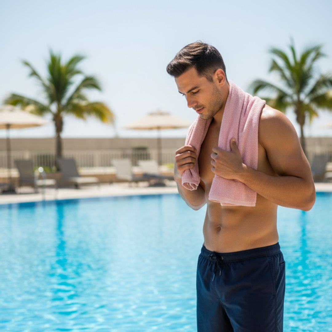 Quick Dry Pink Cotton Bath Towel – 645 GSM Extra Large (155×75 cm) Ultra Soft & Super Absorbent - Image 4