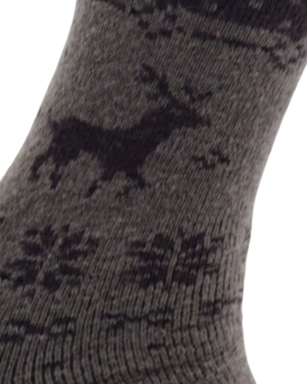 Premium Wool Winter Socks with Reindeer & Snowflake Pattern – Warm & Soft Knit Crew Socks - Image 2