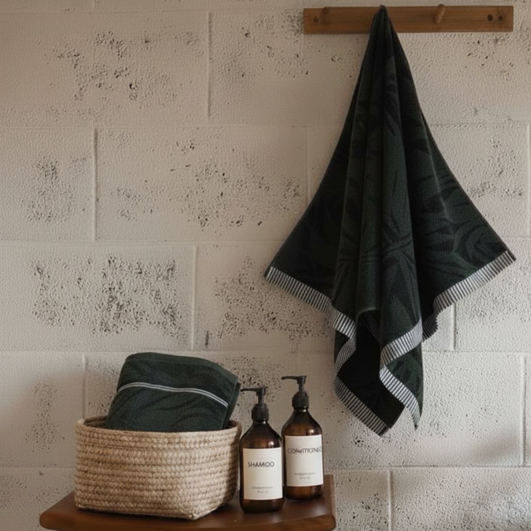 Cotton Green Bath Towel – 600 GSM Large Size (130x70 cm), Ultra Soft & Super Absorbent Towel