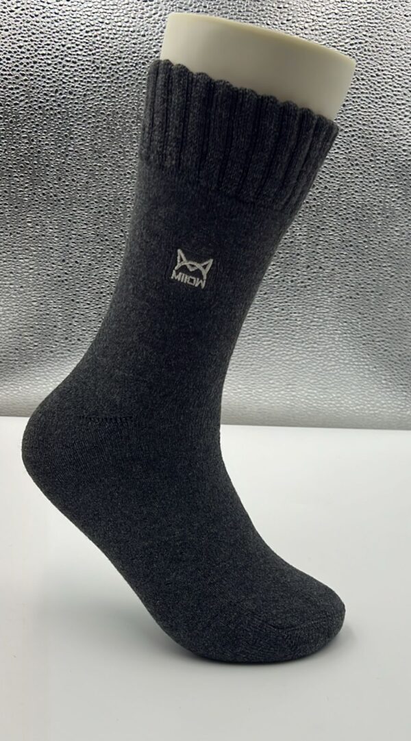 Premium Dark Grey Woolen Winter Socks – Thick, Warm & Soft Daily Wear - Image 2