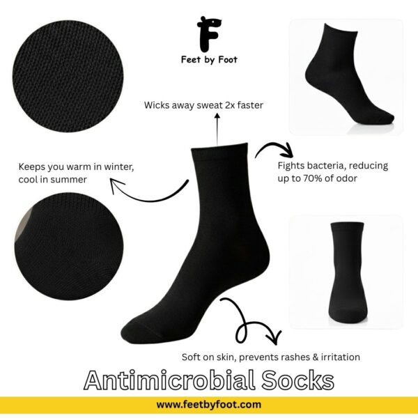 White Antimicrobial Cotton Socks – Ultra Soft, Odor-Control, and Sweat-Free Socks for Daily Comfort - Image 3