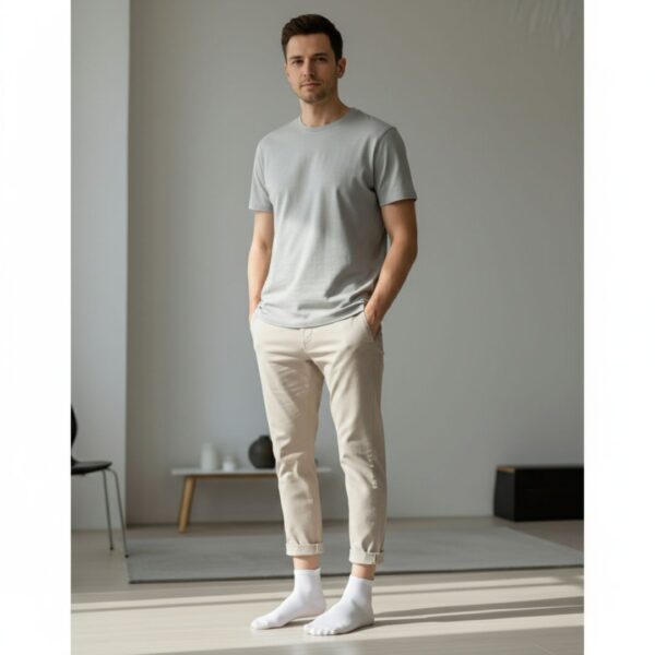 White Antimicrobial Cotton Socks – Ultra Soft, Odor-Control, and Sweat-Free Socks for Daily Comfort - Image 4