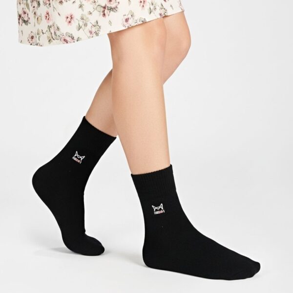 Warm Woolen Black Crew Socks – Soft, Breathable & Winter-Ready Comfort - Image 3