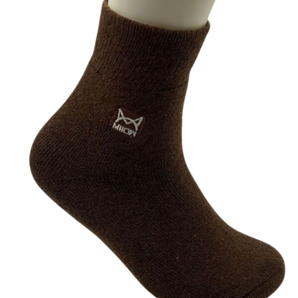 Cozy Brown Woolen Crew Socks – Soft, Warm & Breathable Winter Comfort - Image 3