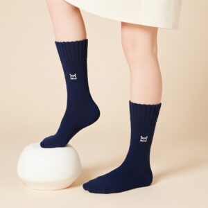 Premium Navy Blue Woolen Crew Socks – Soft, Warm & Breathable Winter Essential