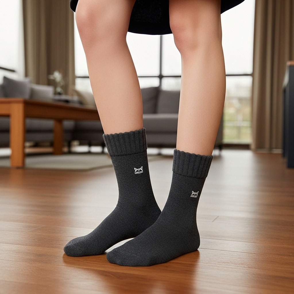 Premium Dark Grey Woolen Winter Socks – Thick, Warm & Soft Daily Wear