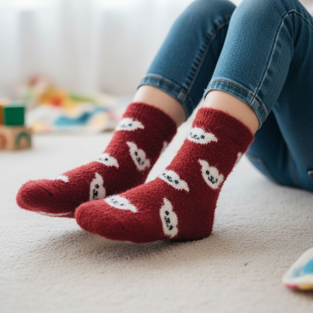 5-Pack Kids Winter Socks | Ultra-Soft Critter Fuzzy Socks Gift Set - Image 3