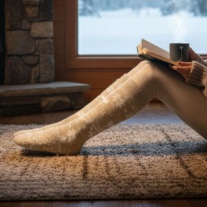 Ultra-Long Over-the-Knee Unisex Thermal Socks | Cream Nordic Thigh High Knit